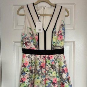 Ted Baker Cream dress with colorful flowers size 8